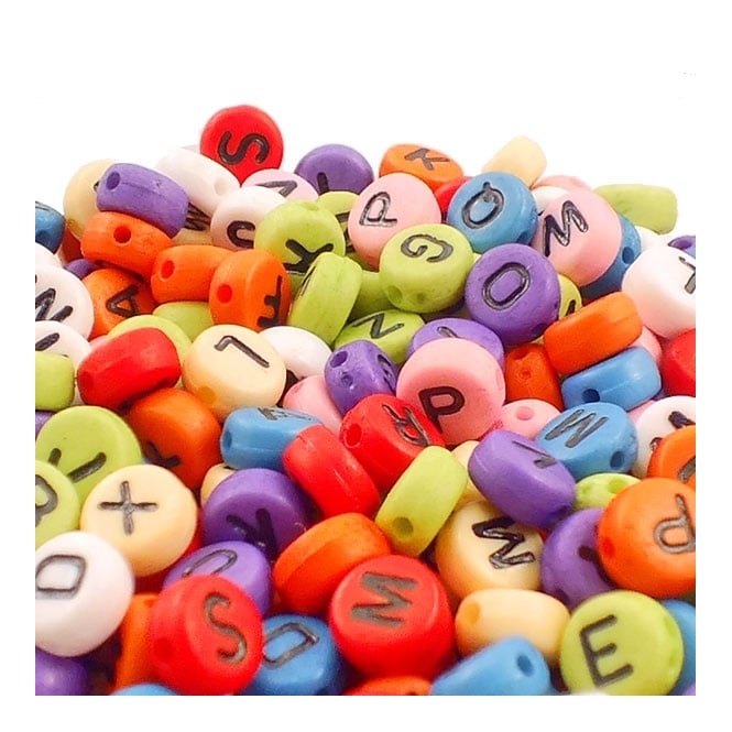 flat alphabet beads