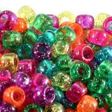 Pony Beads Plastic Barrel 6x8mm - Transparent Clear - 100pk - Beads And  Beading Supplies from The Bead Shop Ltd UK