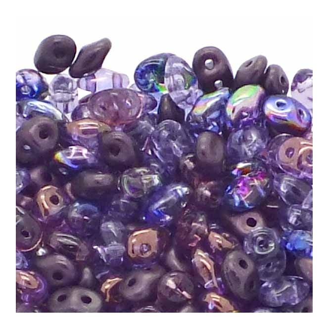 SuperDuo Bead Mix 2.5x5mm - Deep Purple - 10g