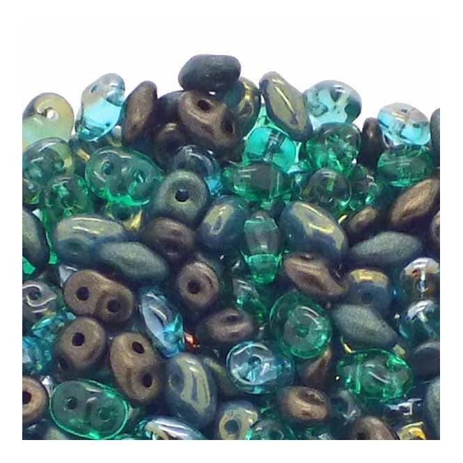 SuperDuo Bead Mix 2.5x5mm - Green With Envy - 10g